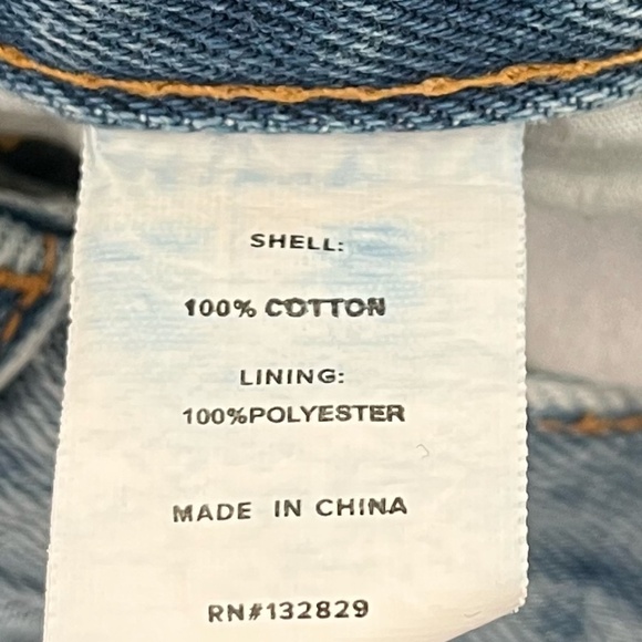 SUPERDOWN | Medium Wash Raw Hem Button Fly High Rise Denim Shorts | Size 26 - Picture 7 of 8